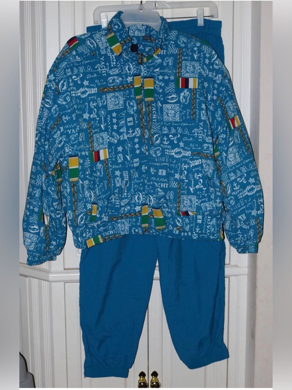 Vintage Liz Sport Two Piece Jogger Wind Suit Nautical Theme - Size Large